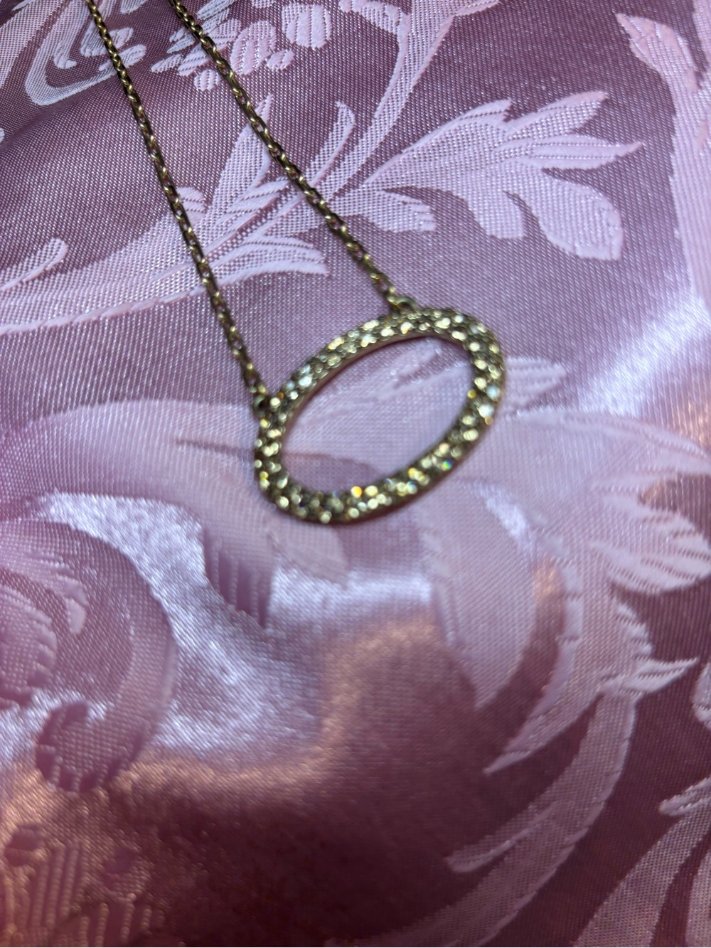 Givenchy Gold-tone Crystal Oval Pendant Necklace